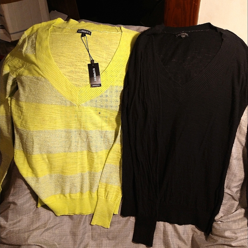 Lightweight Express cotton blend long sleeved tops, med